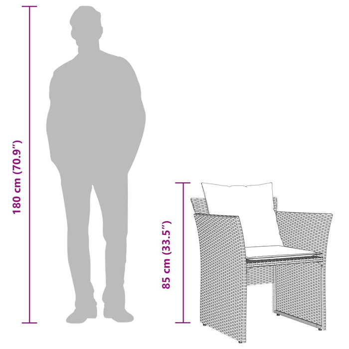 Garden Chair With Footstool Black Poly Rattan Tlnlol