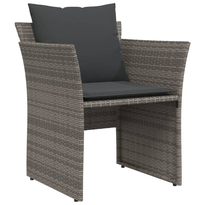 Garden Chair With Footstool Grey Poly Rattan Tlnlon