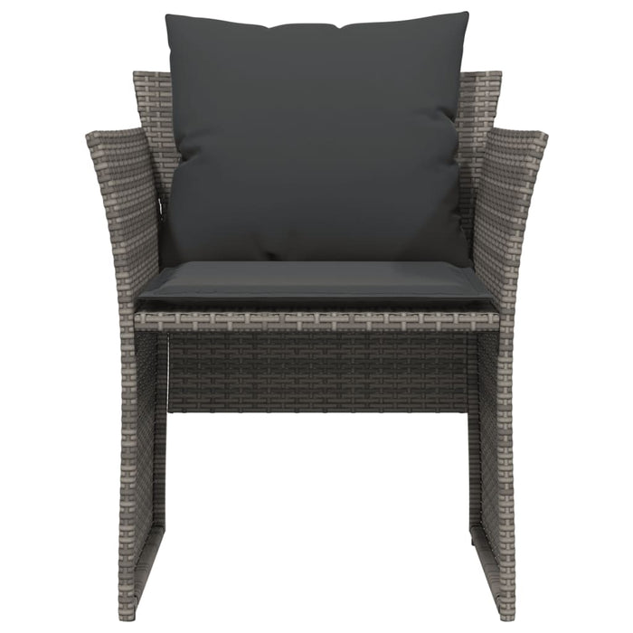 Garden Chair With Footstool Grey Poly Rattan Tlnlon