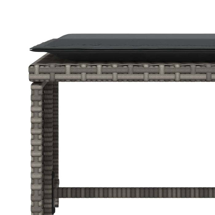 Garden Chair With Footstool Grey Poly Rattan Tlnlon