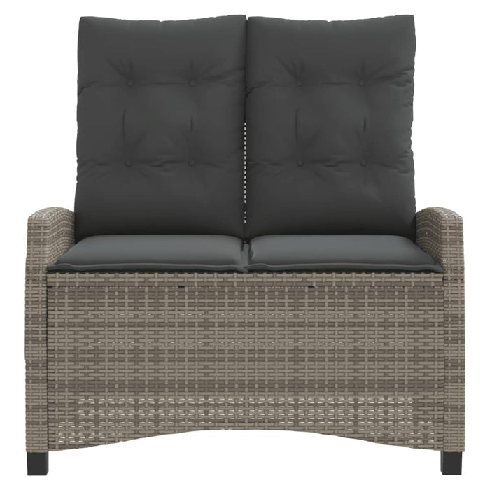 Reclining Garden Bench With Cushions Grey Poly Rattan Tlnxxn