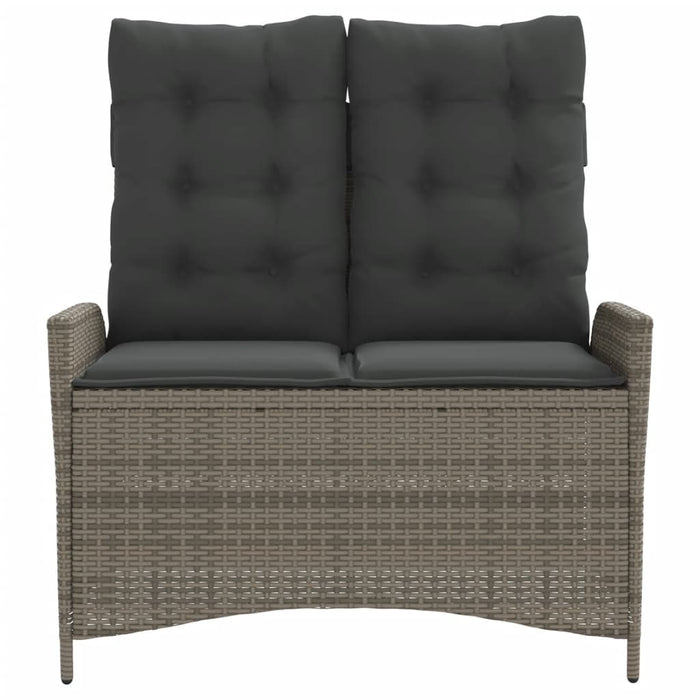 Reclining Garden Bench With Cushions Grey Poly Rattan Tlnxtn