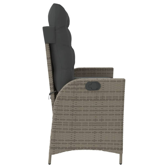 Reclining Garden Bench With Cushions Grey Poly Rattan Tlnxtn