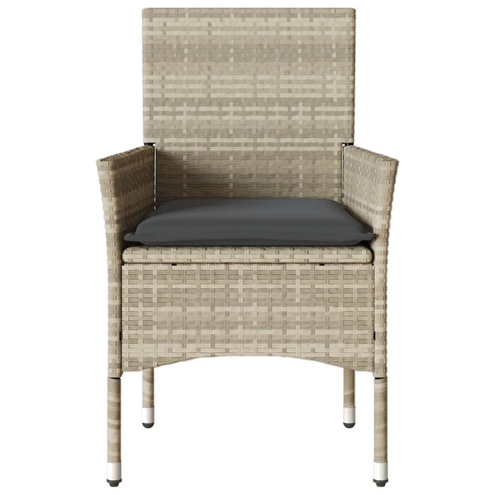 Garden Chairs With Cushions 2 Pcs Light Grey Poly Rattan Tlnooa