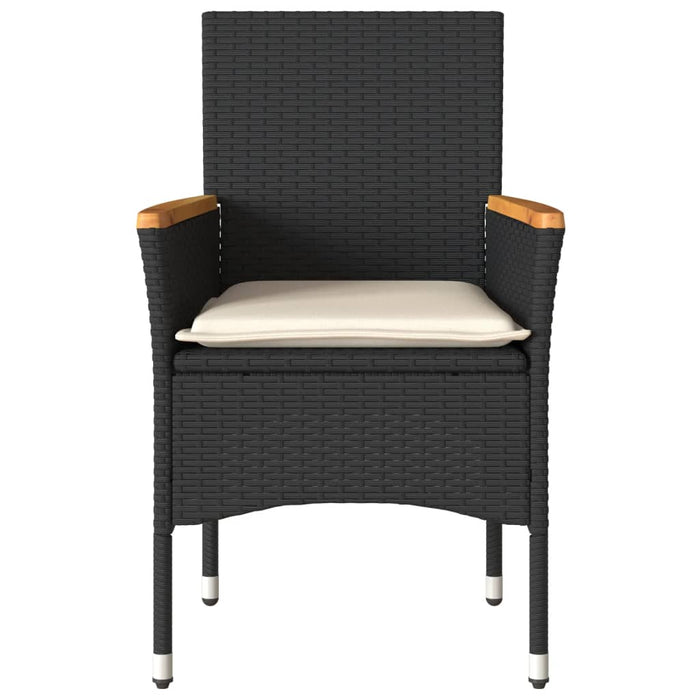 Garden Chairs With Cushions 2 Pcs Black Poly Rattan Tlnook