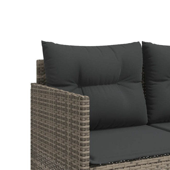 Sun Lounger With Cushions Grey Poly Rattan Tlntxn