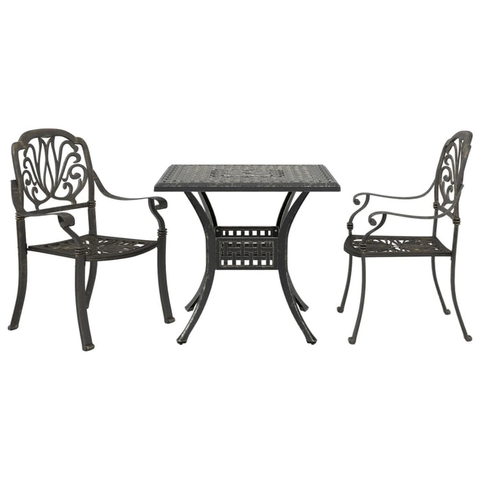 3 Piece Bistro Set Bronze Cast Aluminium Txoltti