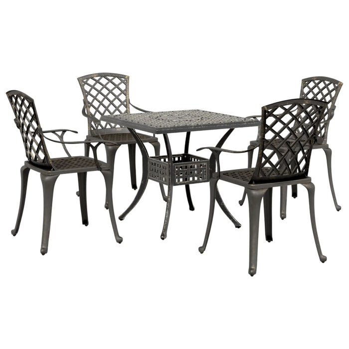 5 Piece Garden Dining Set Bronze Cast Aluminium Txoltak