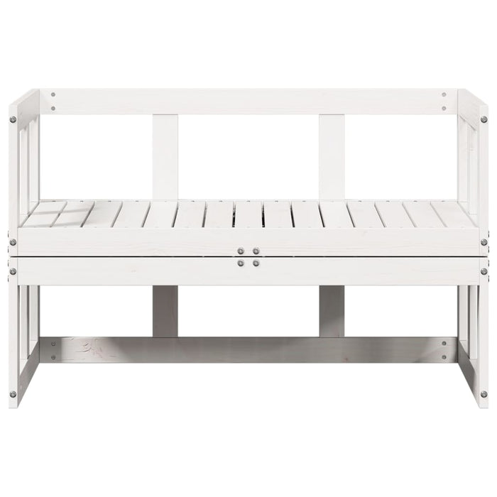 Garden Sofa Bench Extendable White Solid Wood Pine Ntxloo