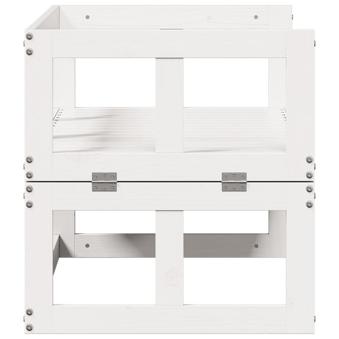 Garden Sofa Bench Extendable White Solid Wood Pine Ntxloo