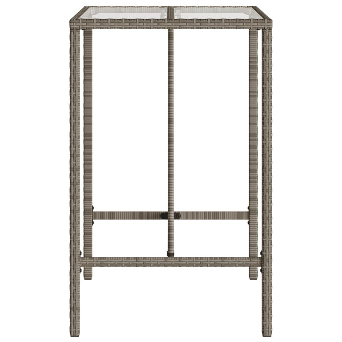 Outdoor Bar Table Grey 70X70X110 Cm Poly Rattan Tlnlkp