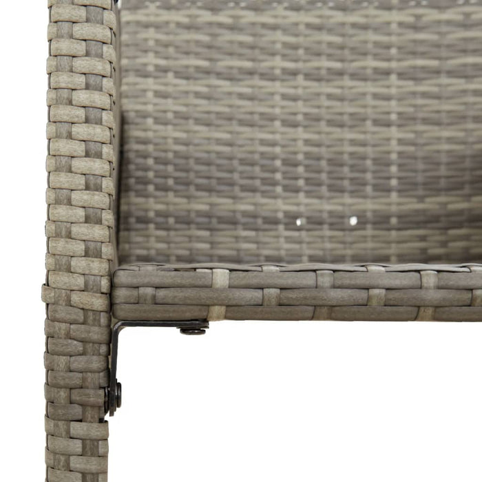Garden Bar Stools 2 Pcs Grey Poly Rattan Tlniba
