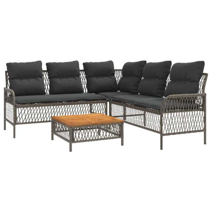 2 Piece Garden Sofa Set With Cushions Grey Poly Rattan Tlnita