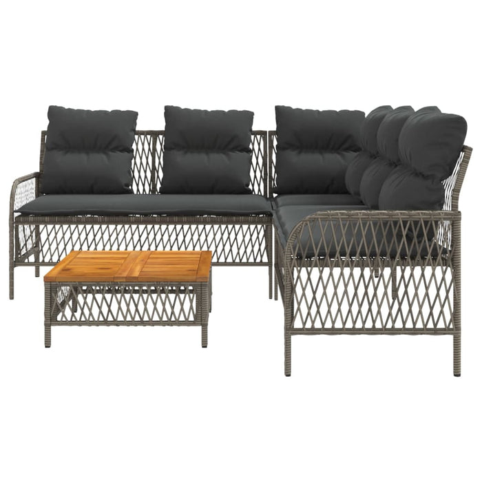 2 Piece Garden Sofa Set With Cushions Grey Poly Rattan Tlnita