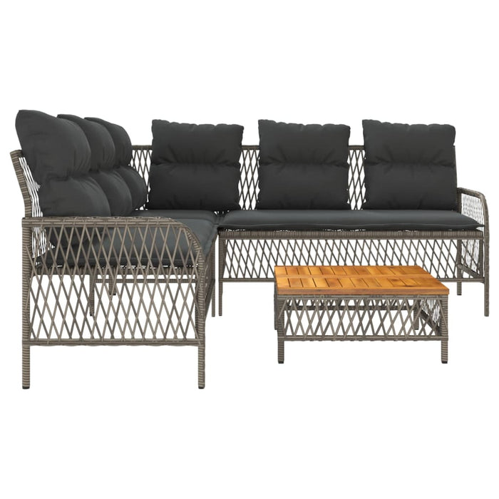 2 Piece Garden Sofa Set With Cushions Grey Poly Rattan Tlnita