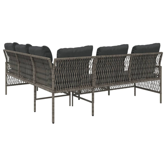 2 Piece Garden Sofa Set With Cushions Grey Poly Rattan Tlnita
