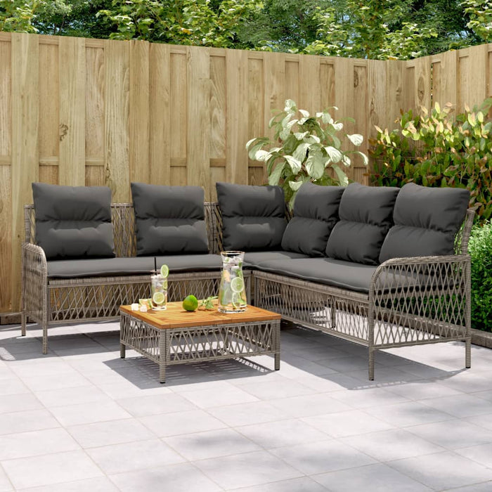 2 Piece Garden Sofa Set With Cushions Grey Poly Rattan Tlnita
