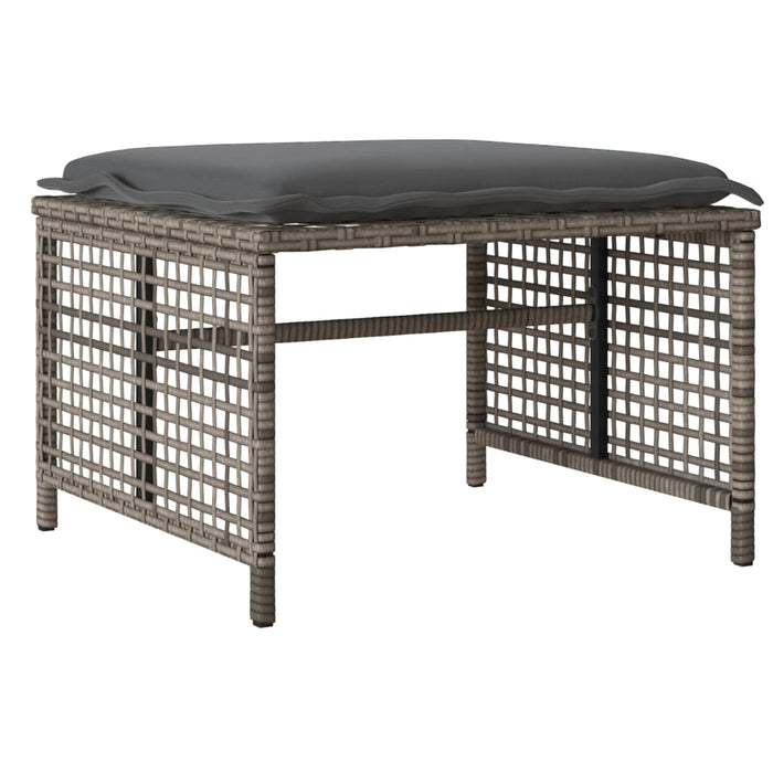 4 Piece Garden Sofa Set With Cushions Grey Poly Rattan Glass Tlnotl