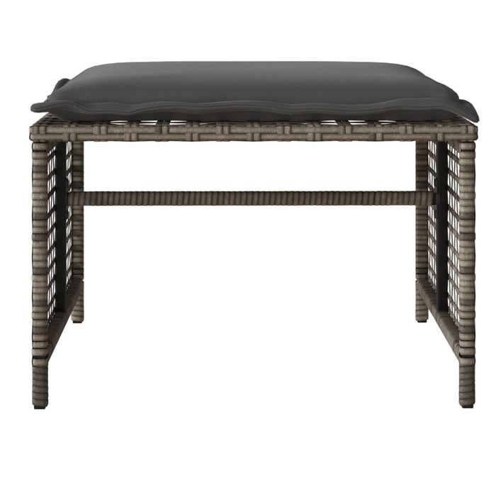 4 Piece Garden Sofa Set With Cushions Grey Poly Rattan Glass Tlnotl