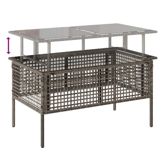 4 Piece Garden Sofa Set With Cushions Grey Poly Rattan Glass Tlnotl