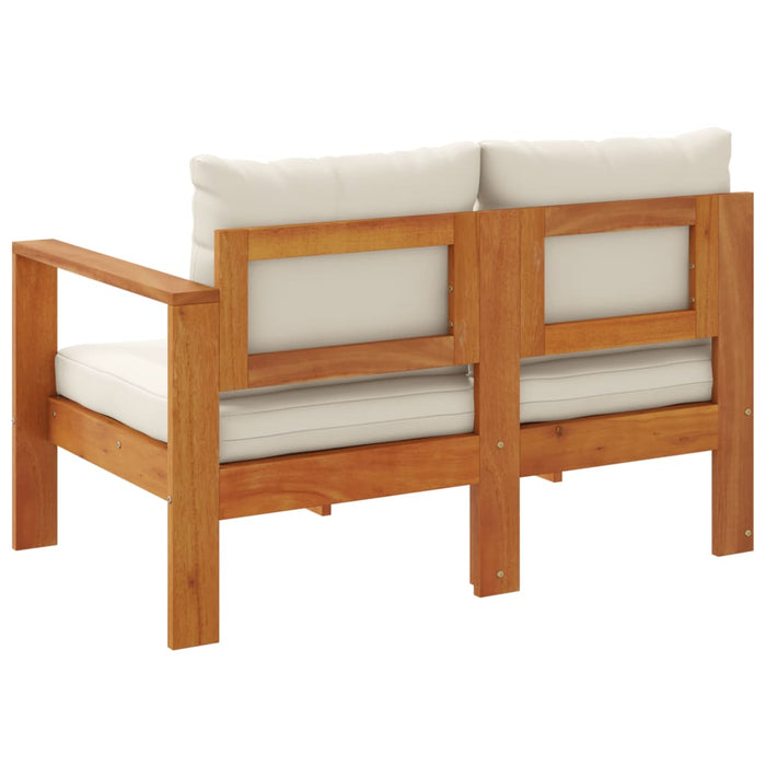 Garden Sofa With 1 Armrest 2-Seater Solid Wood Acacia Tlilxa
