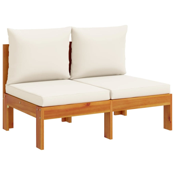 Garden Sofa Armless With Cushions 2-Seater Solid Wood Acacia Tlilxp