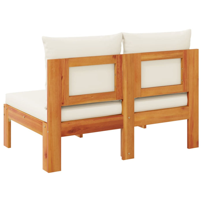 Garden Sofa Armless With Cushions 2-Seater Solid Wood Acacia Tlilxp