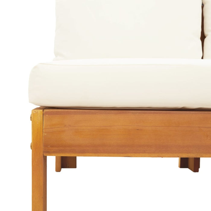 Garden Sofa Armless With Cushions 2-Seater Solid Wood Acacia Tlilxp