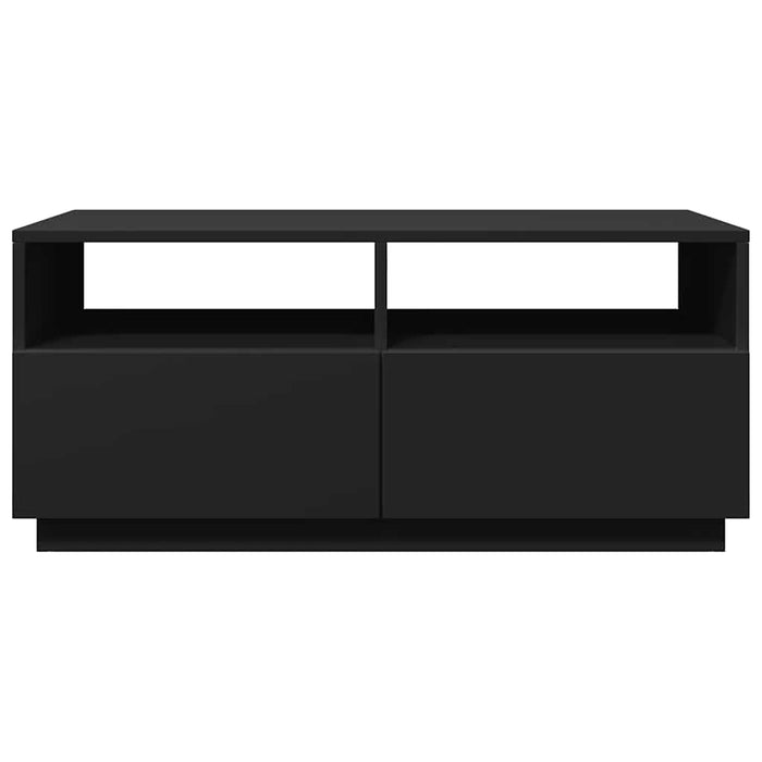 Coffee Table With Led Lights Black 90X49X40 Cm Ntknta