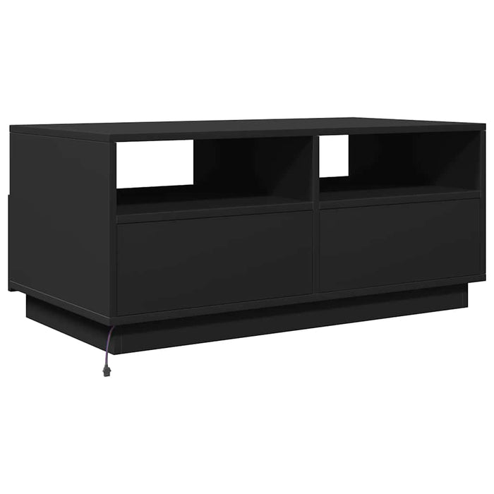 Coffee Table With Led Lights Black 90X49X40 Cm Ntknta