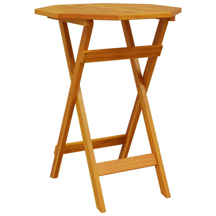 Folding Garden Table Ø60X75 Cm Solid Wood Acacia Abbakbk
