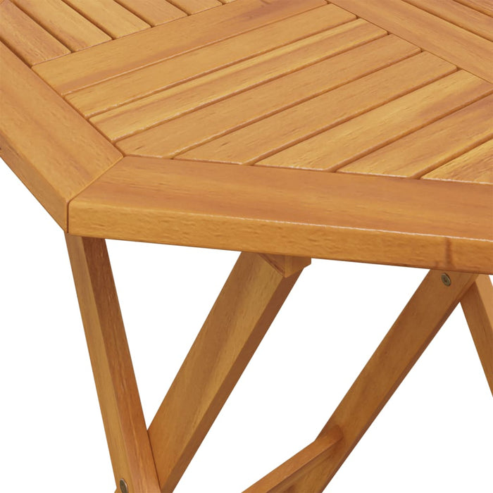 Folding Garden Table Ø70X75 Cm Solid Wood Acacia Abbakob