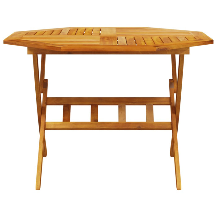 Folding Garden Table Ø110X75 Cm Solid Wood Acacia Abbakoo