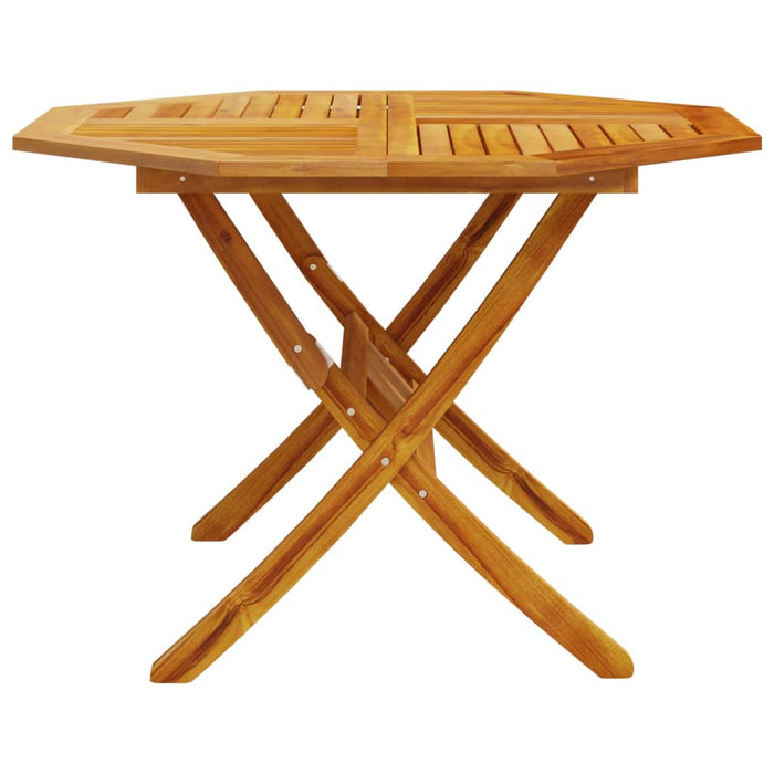 Folding Garden Table Ø110X75 Cm Solid Wood Acacia Abbakoo
