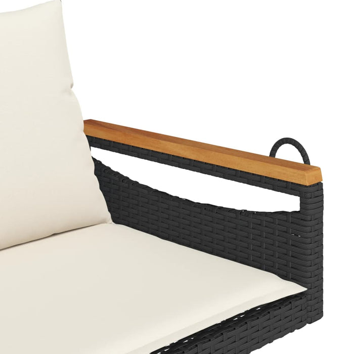 Swing Bench With Cushions Black 109X62X40 Cm Poly Rattan Tlnoal