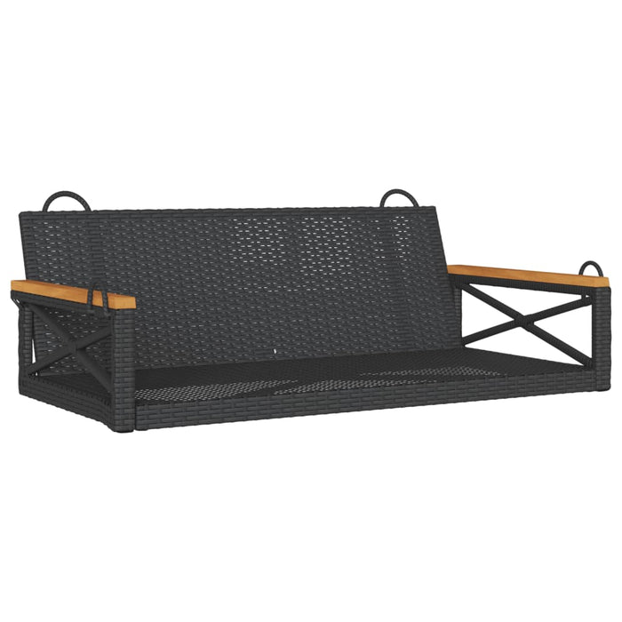 Swing Bench Black 109X62X40 Cm Poly Rattan Tlnopx