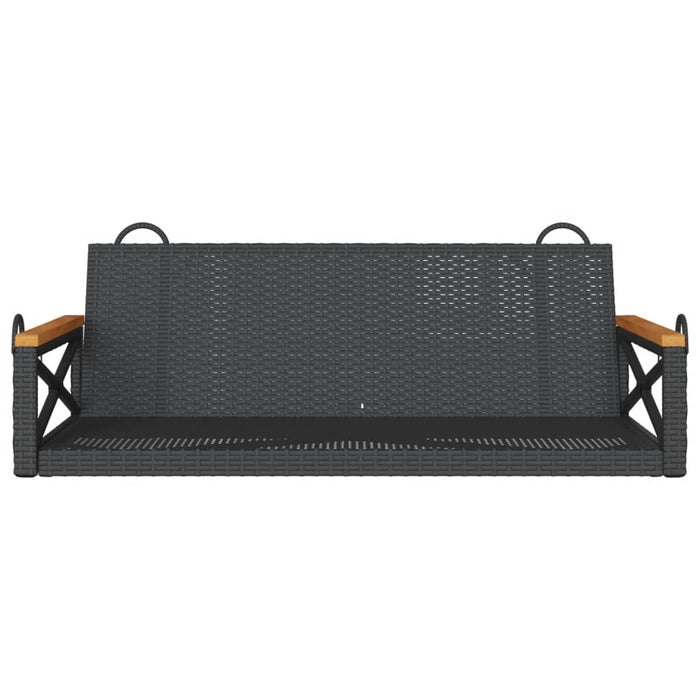 Swing Bench Black 109X62X40 Cm Poly Rattan Tlnopx