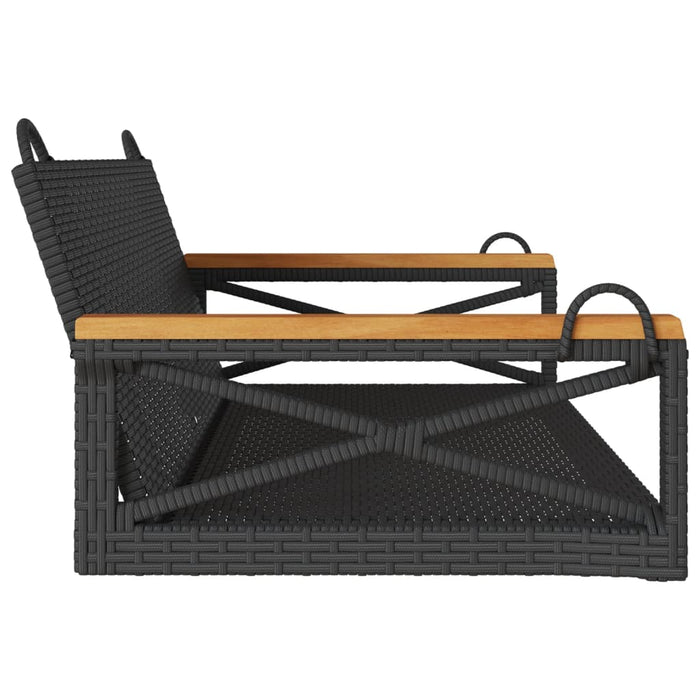 Swing Bench Black 109X62X40 Cm Poly Rattan Tlnopx