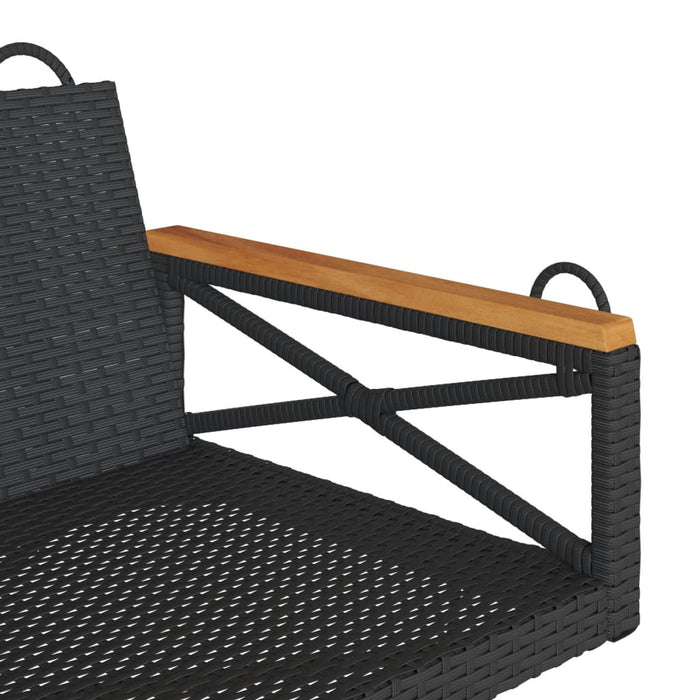 Swing Bench Black 109X62X40 Cm Poly Rattan Tlnopx