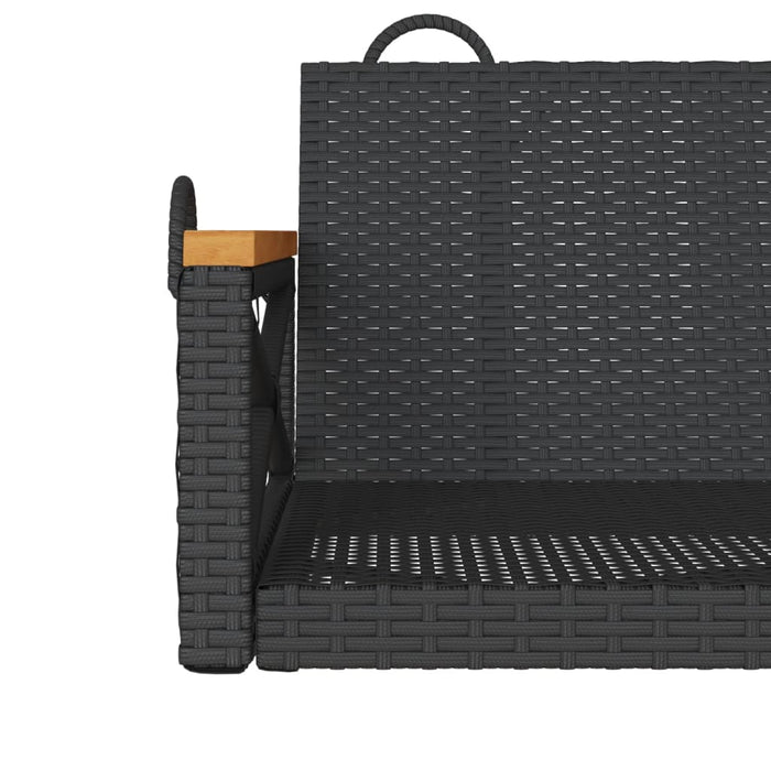 Swing Bench Black 109X62X40 Cm Poly Rattan Tlnopx