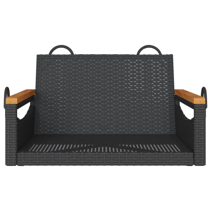 Swing Bench Black 63X62X40 Cm Poly Rattan Tlnolo