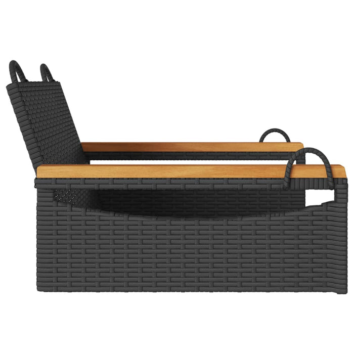 Swing Bench Black 63X62X40 Cm Poly Rattan Tlnolo