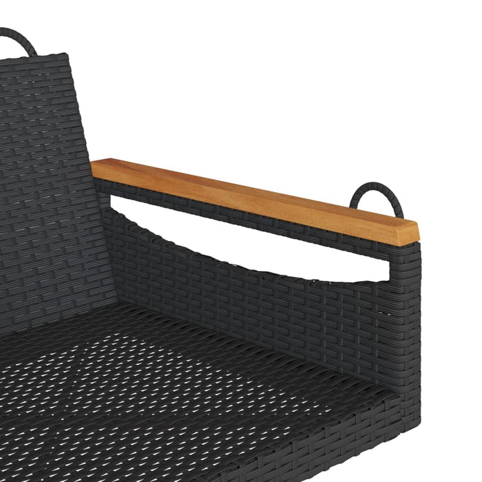 Swing Bench Black 63X62X40 Cm Poly Rattan Tlnolo