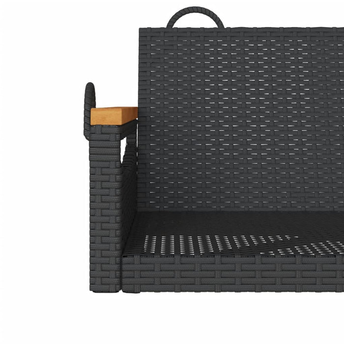 Swing Bench Black 63X62X40 Cm Poly Rattan Tlnolo