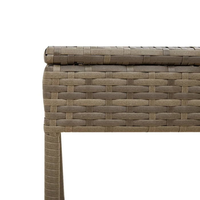 Sun Lounger With Canopy And Table Grey Poly Rattan Tlnokk