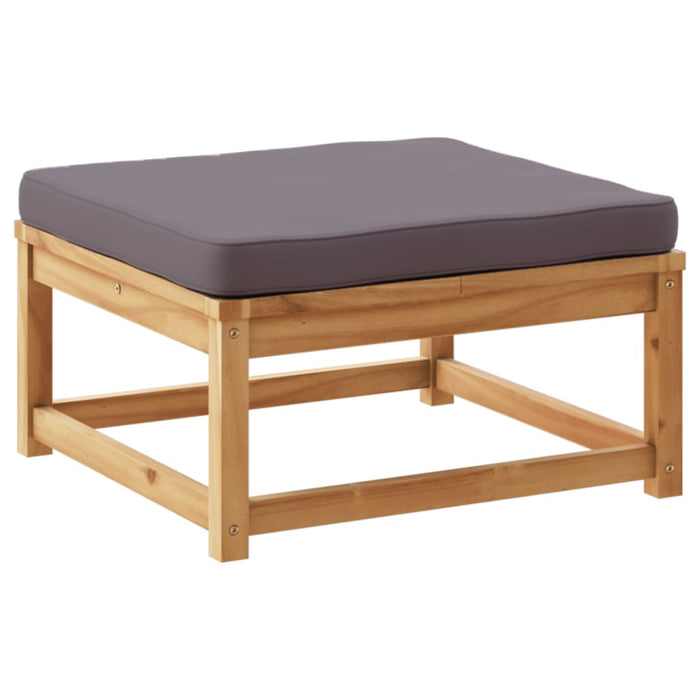 Garden Footstool With Cushions Solid Wood Acacia Tllakl