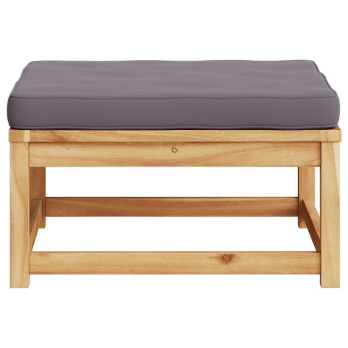 Garden Footstool With Cushions Solid Wood Acacia Tllakl
