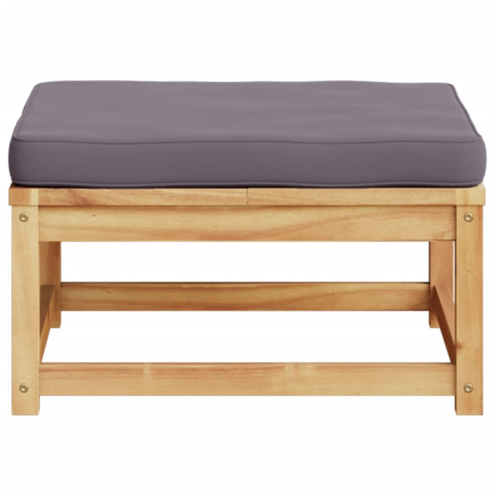 Garden Footstool With Cushions Solid Wood Acacia Tllakl