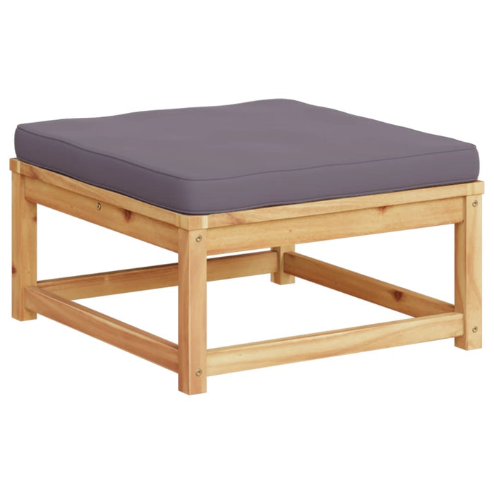 Garden Footstool With Cushions Solid Wood Acacia Tllakl