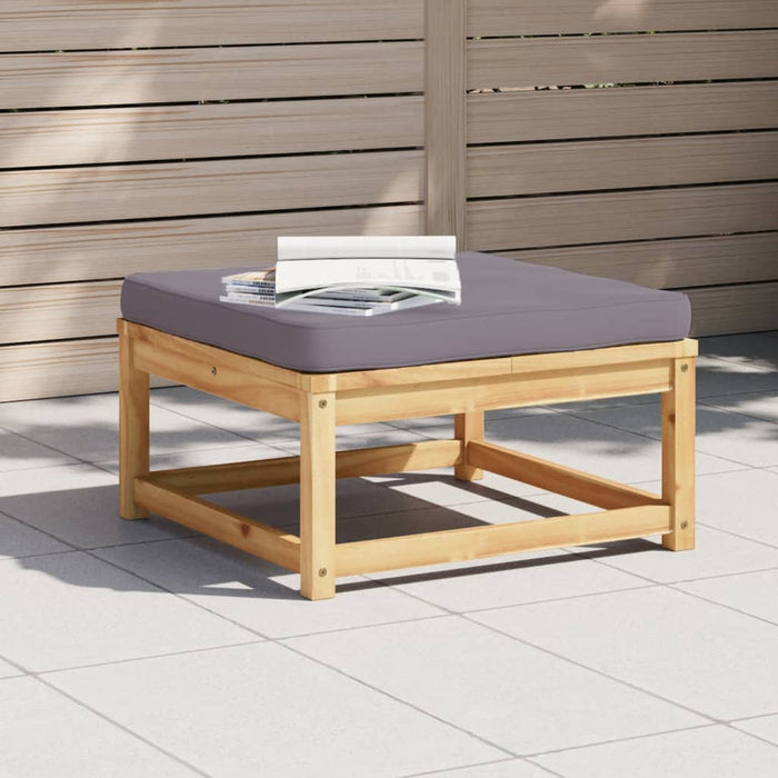 Garden Footstool With Cushions Solid Wood Acacia Tllakl